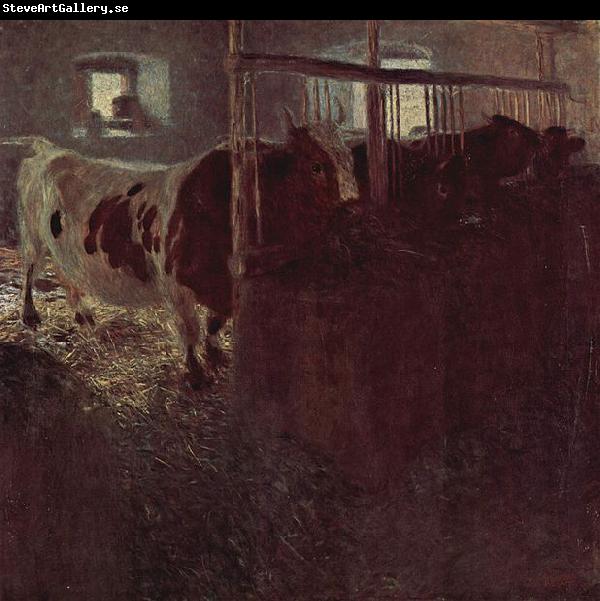 Gustav Klimt Kuhe im Stall